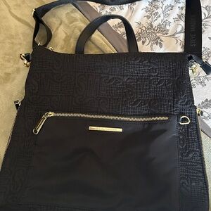 Steve Madden Black Quilted Women's Backpack Convertible Bag
